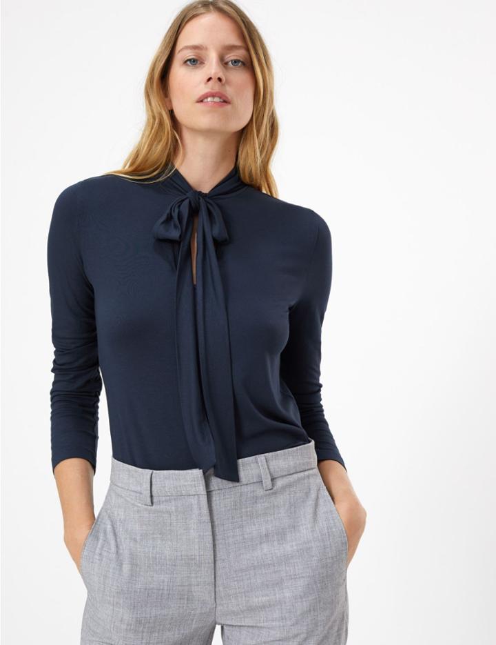 Marks & Spencer Fitted Bow Detail Top Ivory