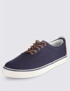 Marks & Spencer Lace-up Canvas Pump Shoes Navy
