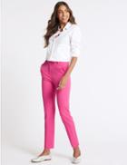Marks & Spencer Ankle Grazer Slim Leg Trousers Hot Pink