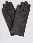 Marks & Spencer Suede Stitch Detail Gloves Grey