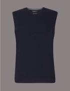 Marks & Spencer Pure Cashmere Slipover Jumper Navy