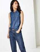 Marks & Spencer Button Detailed Shirt Denim