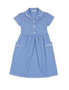 Marks & Spencer Plus Gingham Pure Cotton Dress (2-14 Years) Blue