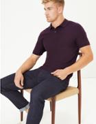 Marks & Spencer Slim Fit Pure Cotton Polo Shirt Purple