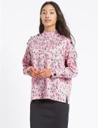 Marks & Spencer Floral Print Button Detail Blouse Pink Mix
