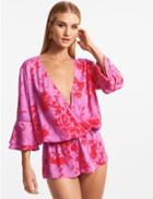 Marks & Spencer Pure Modal Floral Print Beach Playsuit Pink Mix