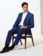 Marks & Spencer Blue Tailored Fit Wool Jacket Bright Blue