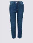 Marks & Spencer Sculpt & Lift Roma Rise Cropped Jeans Medium Blue