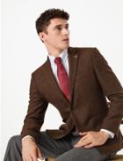 Marks & Spencer Tailored Fit Wool Basket Weave Jacket Rust