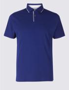 Marks & Spencer Slim Fit Pure Cotton Polo Shirt Cobalt