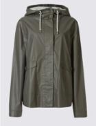 Marks & Spencer Pure Cotton Waxy Parka Chocolate