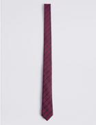 Marks & Spencer Striped Tie Medium Cranberry