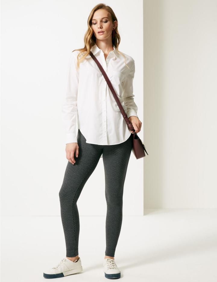Marks & Spencer Jacquard Leggings Black Mix