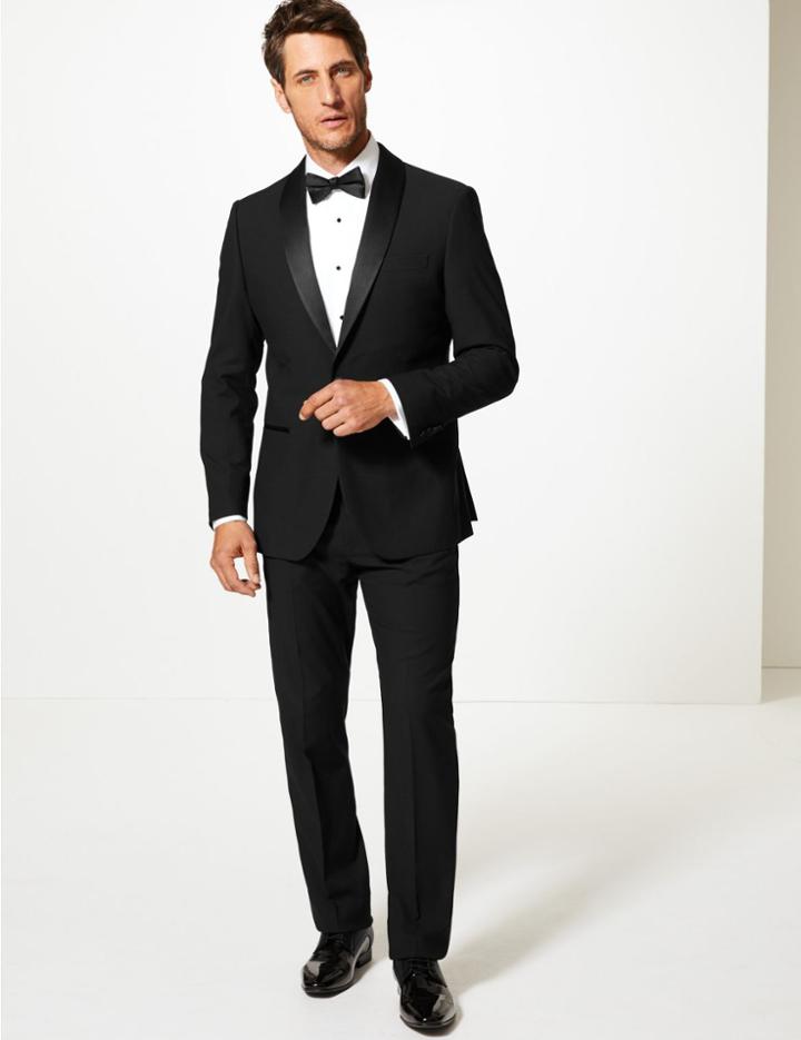 Marks & Spencer Evening Black Regular Fit Jacket Black