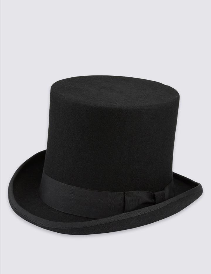 Marks & Spencer Pure Wool Top Hat Black