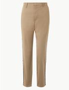 Marks & Spencer Cotton Rich Tapered Leg Ankle Grazer Chinos Khaki Mix