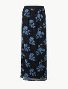 Marks & Spencer Embroidered A-line Maxi Skirt Blue Mix