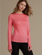 Marks & Spencer Long Sleeve Thermal Top Hot Pink
