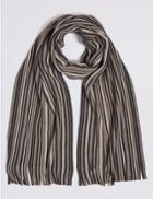 Marks & Spencer Striped Rochelle Scarf Natural Mix