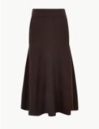 Marks & Spencer Knitted Fit & Flare Skirt Raisin
