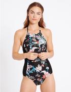 Marks & Spencer Secret Slimming&trade; Floral Print Swimsuit Black Mix