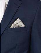 Marks & Spencer Pure Silk Spotted Pocket Square Grey Mix