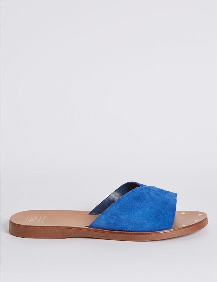 Marks & Spencer Suede Mule Sandals Blue
