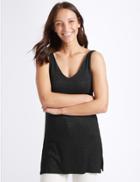 Marks & Spencer Sparkly V-neck Sleeveless Tunic Black