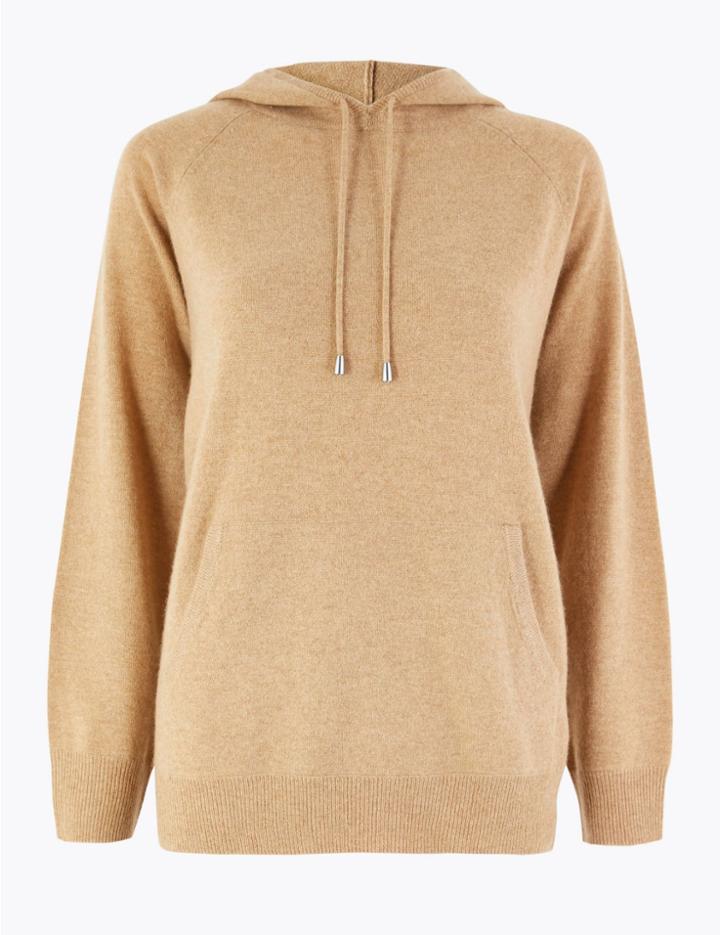 Marks & Spencer Pure Cashmere Hoodie Camel
