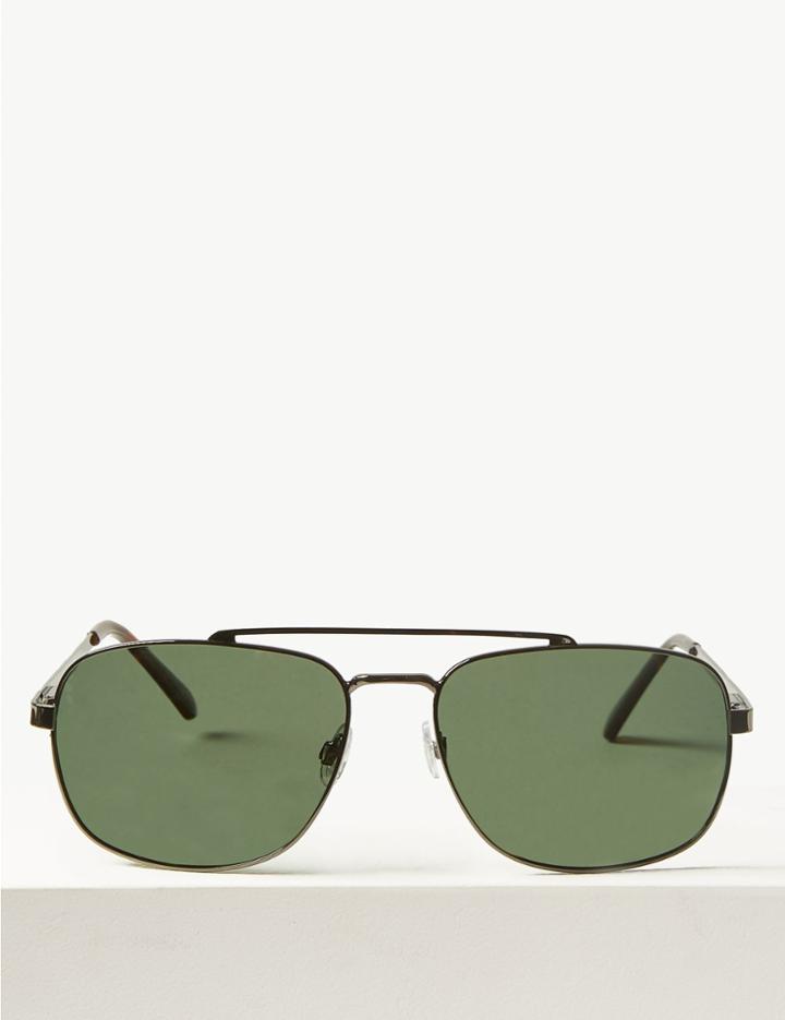Marks & Spencer Polarised Aviator Sunglasses Green