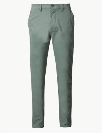 Marks & Spencer Skinny Fit Cotton Rich Chinos Sea Green