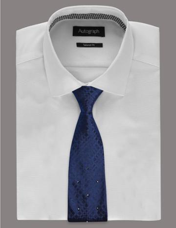 Marks & Spencer Pure Silk Tie Made With Swarovski&reg; Elements Blue
