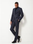 Marks & Spencer Indigo Textured Tailored Fit Trousers Indigo