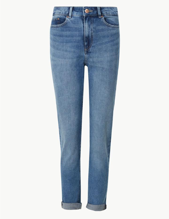 Marks & Spencer Mid Rise Cropped Jeans Medium Blue