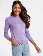 Marks & Spencer Long Sleeve Round Neck Cardigan Medium Lilac