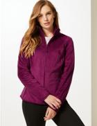 Marks & Spencer Faux Fur Long Sleeve Fleece Jacket Dark Magenta