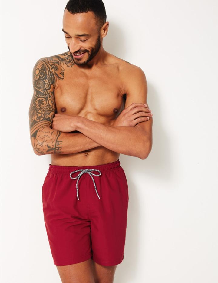 Marks & Spencer Sustainable Quick Dry Swim Shorts Medium Red