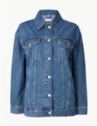 Marks & Spencer Oversized Pure Cotton Denim Jacket Indigo