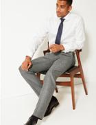Marks & Spencer Textured Tailored Fit Trousers Dark Grey