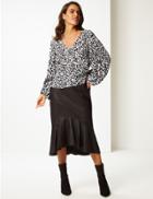 Marks & Spencer Printed V-neck Long Sleeve Blouse Multi