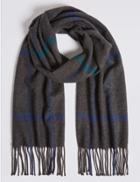 Marks & Spencer Windowpane Woven Scarf Charcoal Mix