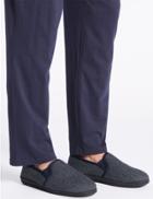 Marks & Spencer Checked Slippers With Thinsulate&trade; Navy Mix