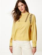 Marks & Spencer Embroidered Blouse Yellow Mix