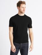 Marks & Spencer Slim Fit Pure Cotton T-shirt With Cool Comfort&trade; Black