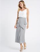 Marks & Spencer Frill Maxi Skirt Silver Grey