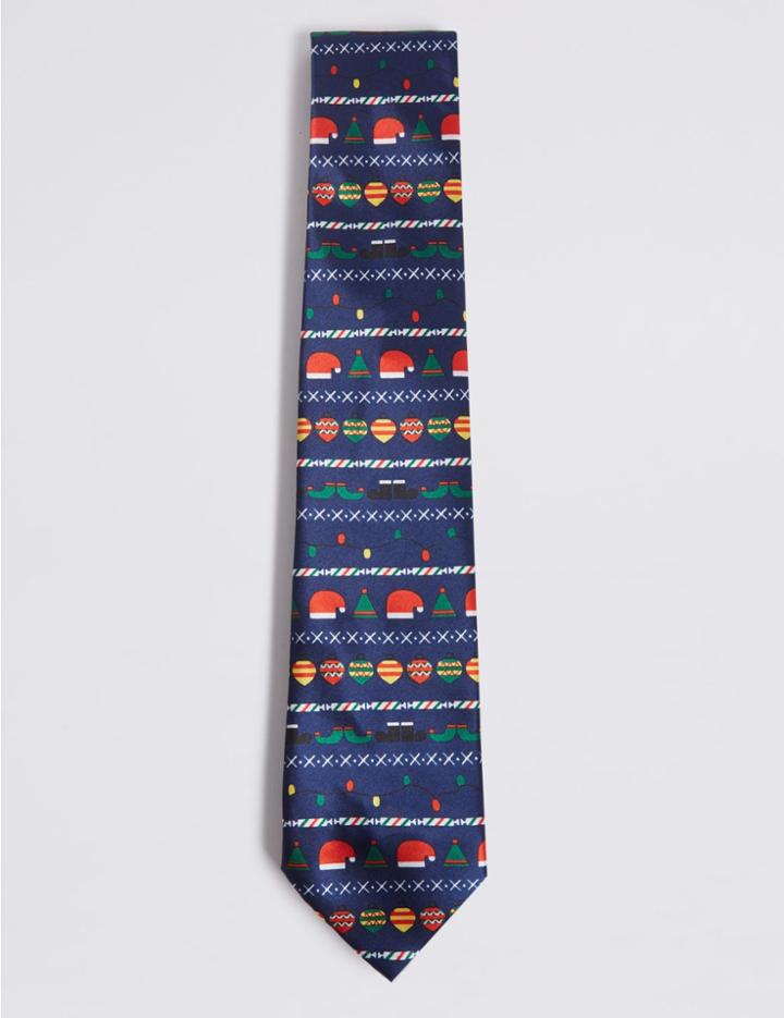 Marks & Spencer Light Up Novelty Tie Navy Mix