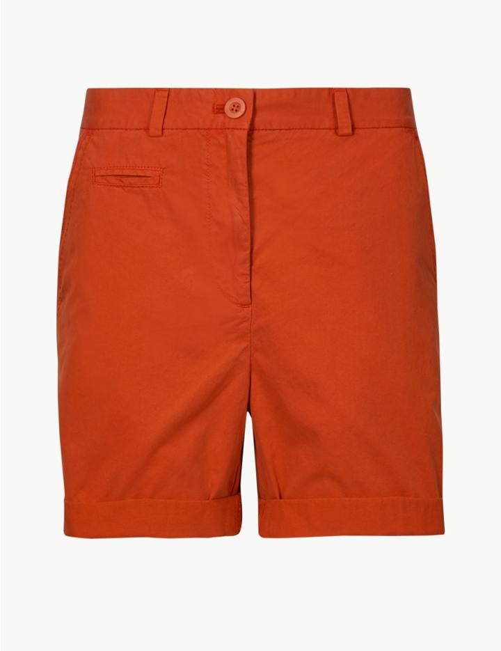 Marks & Spencer Pure Cotton Chino Shorts Burnt Orange