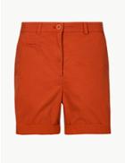 Marks & Spencer Pure Cotton Chino Shorts Burnt Orange