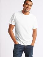 Marks & Spencer 2 Pack Slim Fit Crew Neck T-shirts White/white