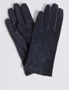 Marks & Spencer Suede Stitch Detail Gloves Navy